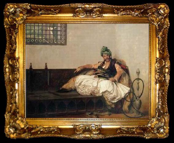 framed  unknow artist Arab or Arabic people and life. Orientalism oil paintings 86, ta009-2